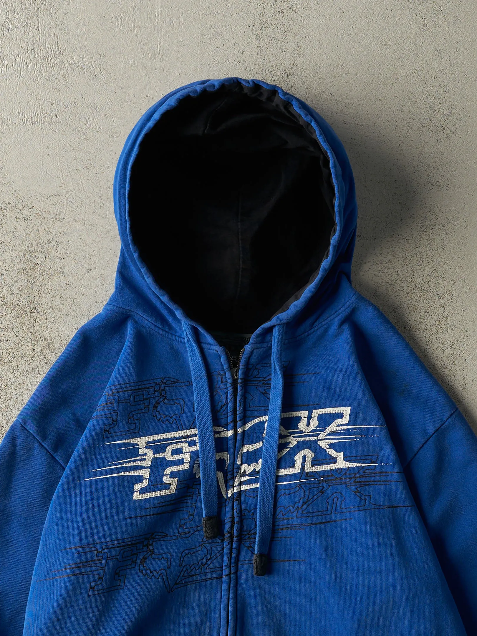Vintage Y2K Blue Fox Racing Zip Up Hoodie (M/L) sold by Rebalance Vintage product image thumbnail 2