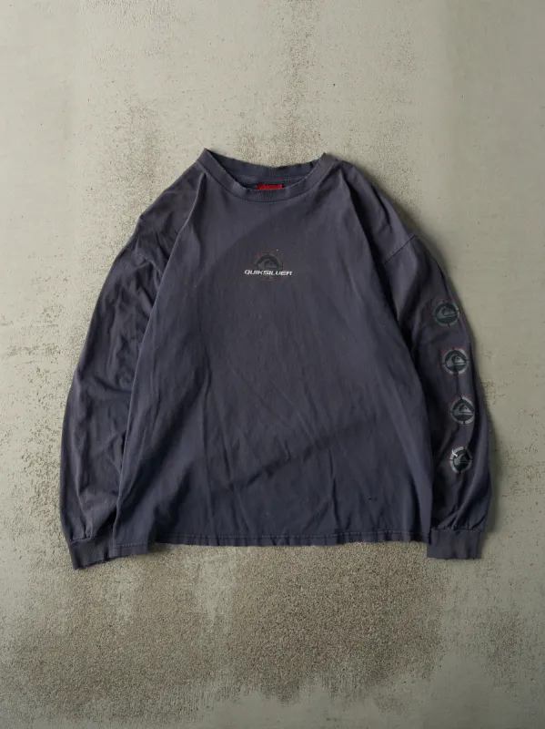 Vintage Y2K Navy Blue Quiksilver Long Sleeve (L) sold by Rebalance Vintage