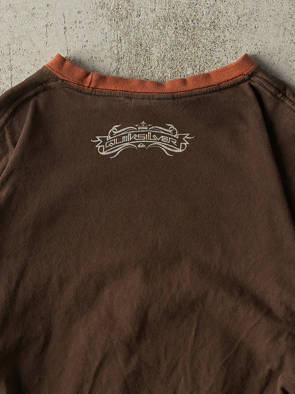 Vintage Y2K Brown & Orange Quicksilver Ringer Tee (S) sold by Rebalance Vintage product image thumbnail 4