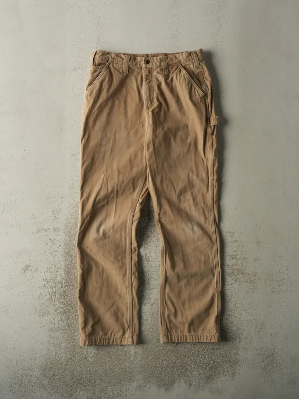 Vintage Y2K Beige Carhartt Flannel Lined Carpenter Pants (32x32) sold by Rebalance Vintage