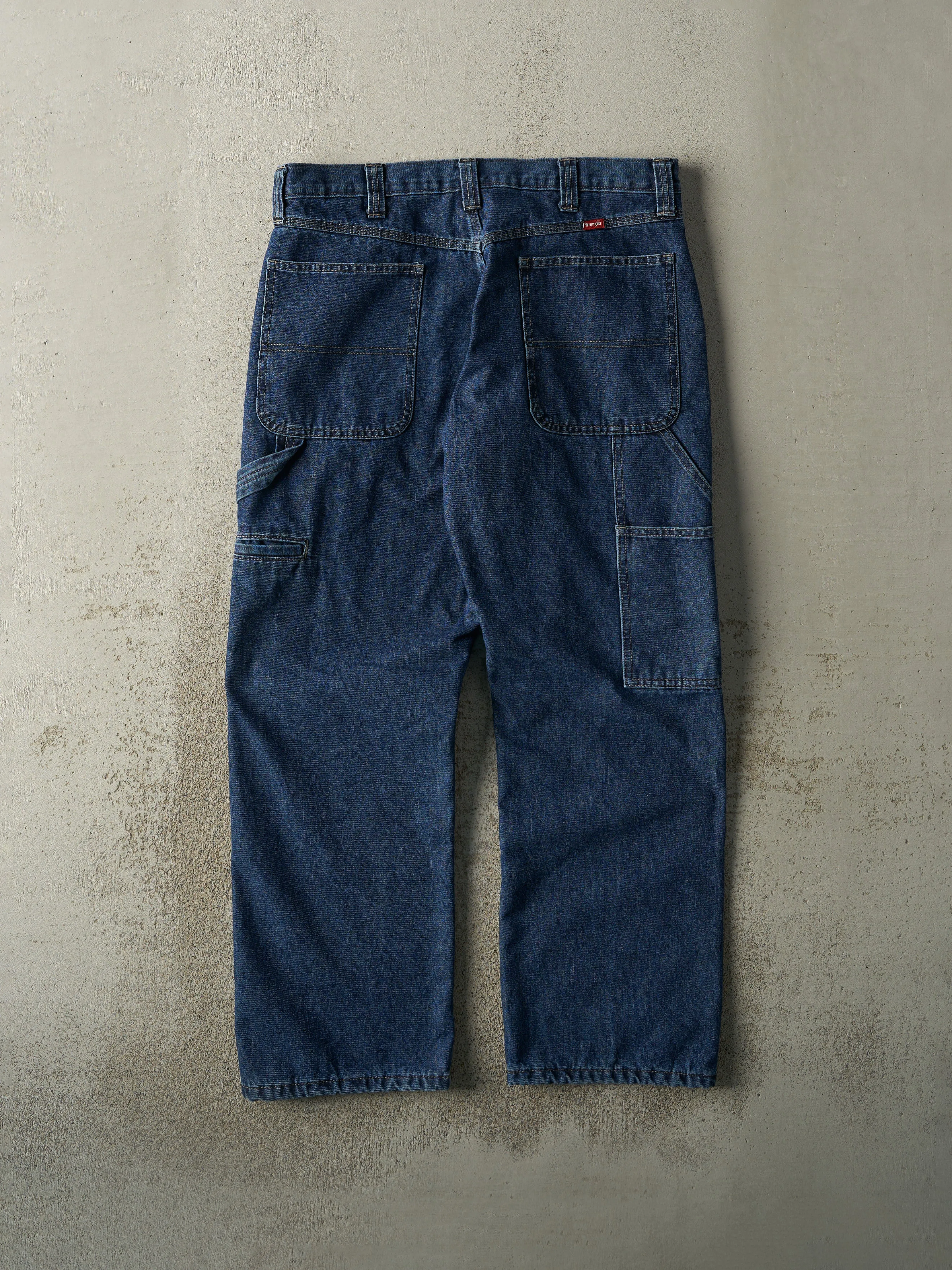 Vintage 90s Dark Wash Wrangler Fleece Lined Carpenter Jeans (35x29) sold by Rebalance Vintage product image thumbnail 3