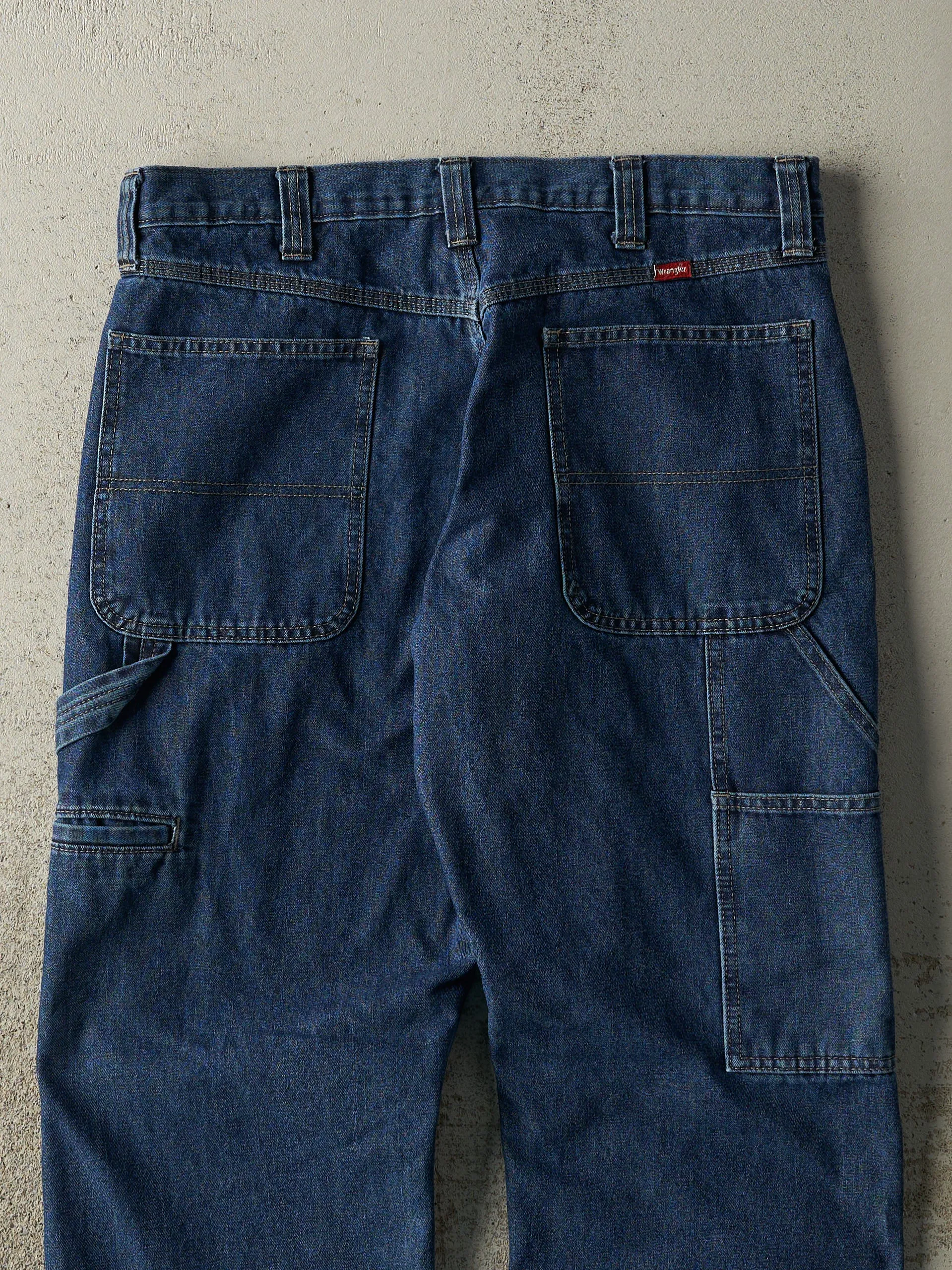 Vintage 90s Dark Wash Wrangler Fleece Lined Carpenter Jeans (35x29) sold by Rebalance Vintage product image thumbnail 5