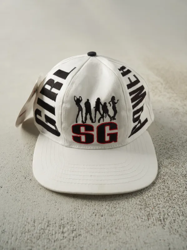 Vintage 97' White Spice Girls "Girl Power" Velcro Back Deadstock Hat made by Rebalance Vintage