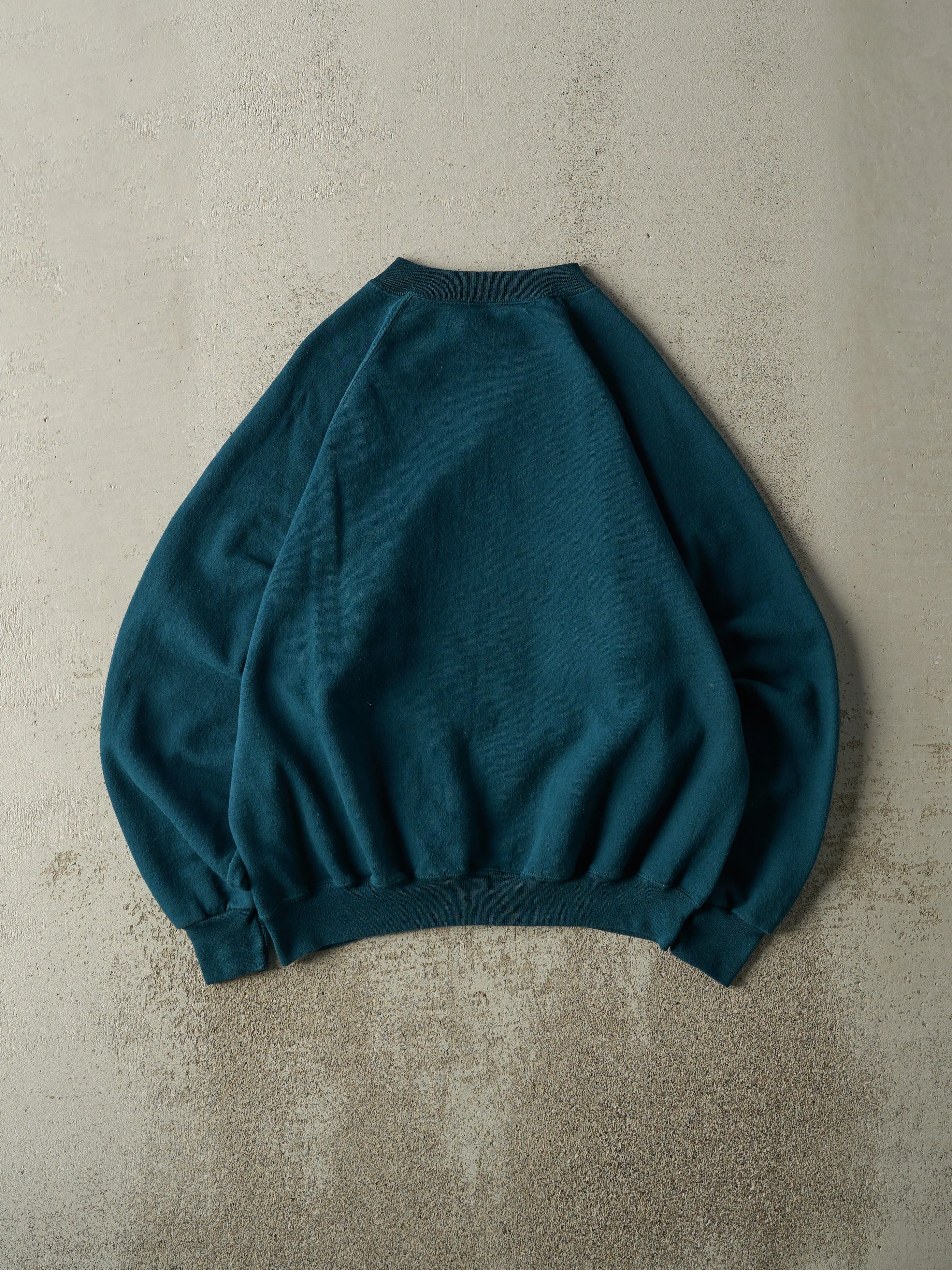 Vintage 80s Teal Blank Crewneck (M) sold by Rebalance Vintage