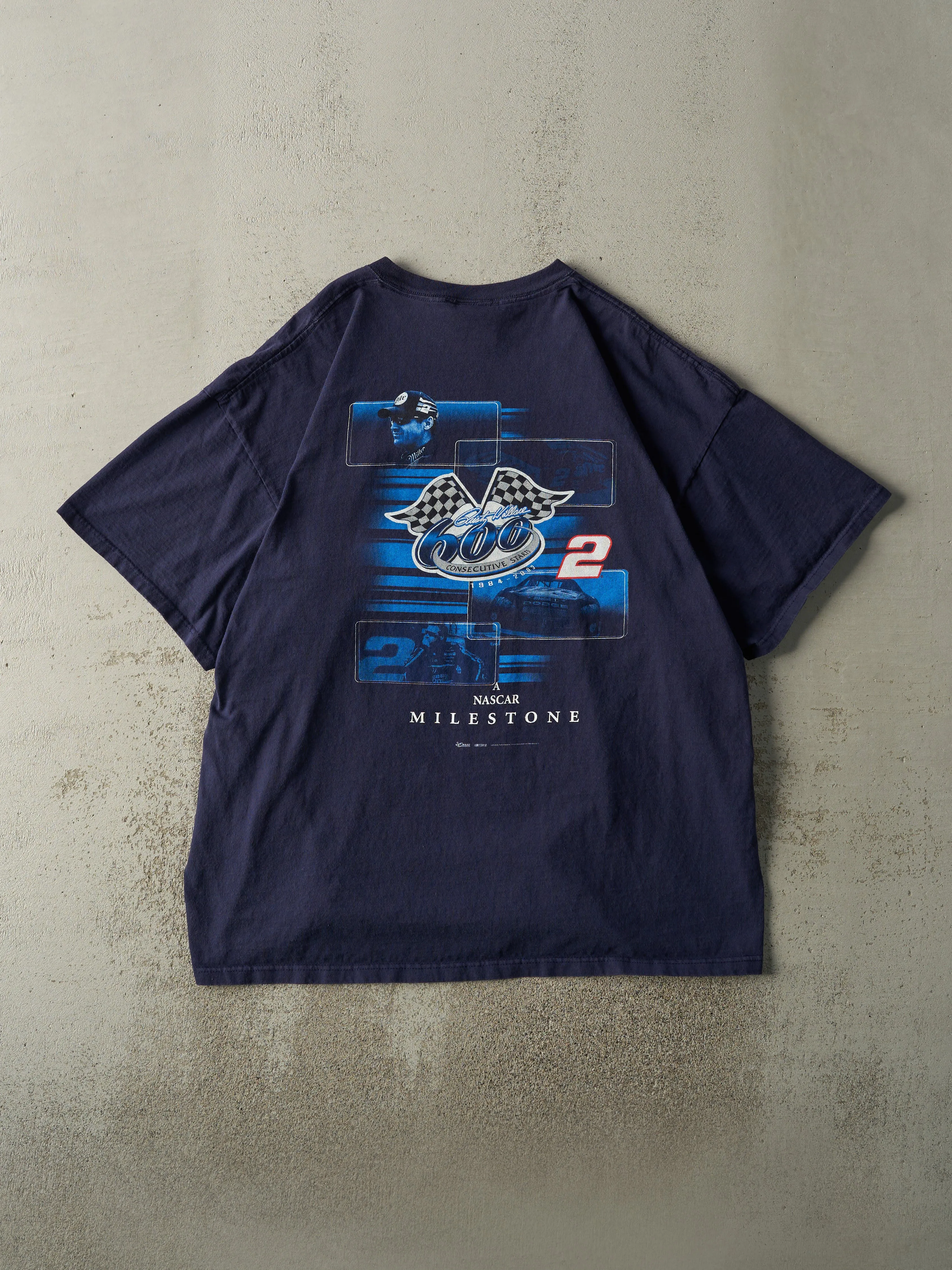 Vintage 03' Navy Blue Rusty Wallace Nascar Racing Tee (XL) sold by Rebalance Vintage product image thumbnail 2