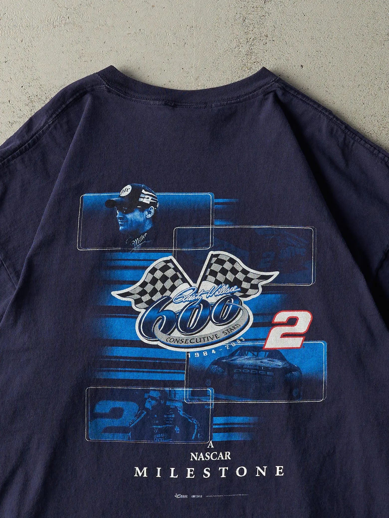 Vintage 03' Navy Blue Rusty Wallace Nascar Racing Tee (XL) sold by Rebalance Vintage product image thumbnail 4