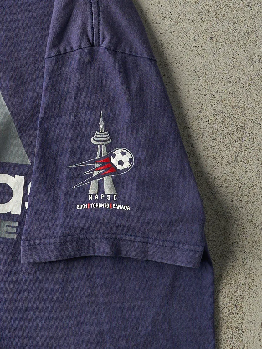 Vintage 01' Navy Blue Napsc Adidas Soccer Tee (M) sold by Rebalance Vintage product image thumbnail 3