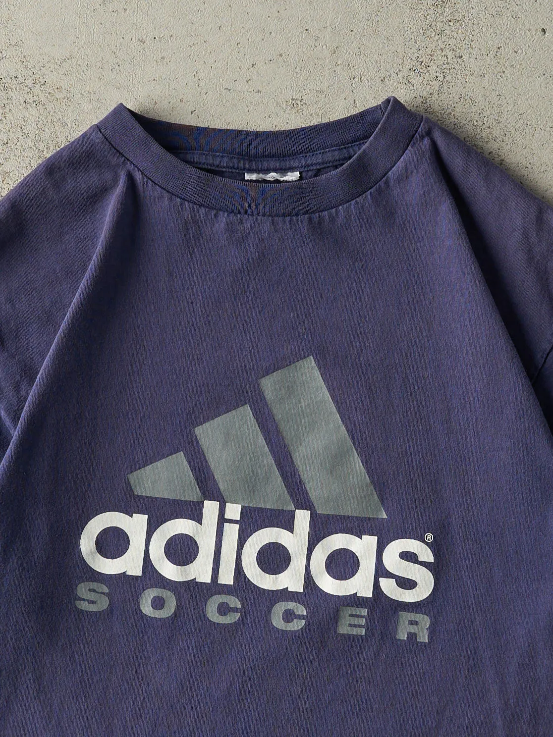 Vintage 01' Navy Blue Napsc Adidas Soccer Tee (M) sold by Rebalance Vintage product image thumbnail 2