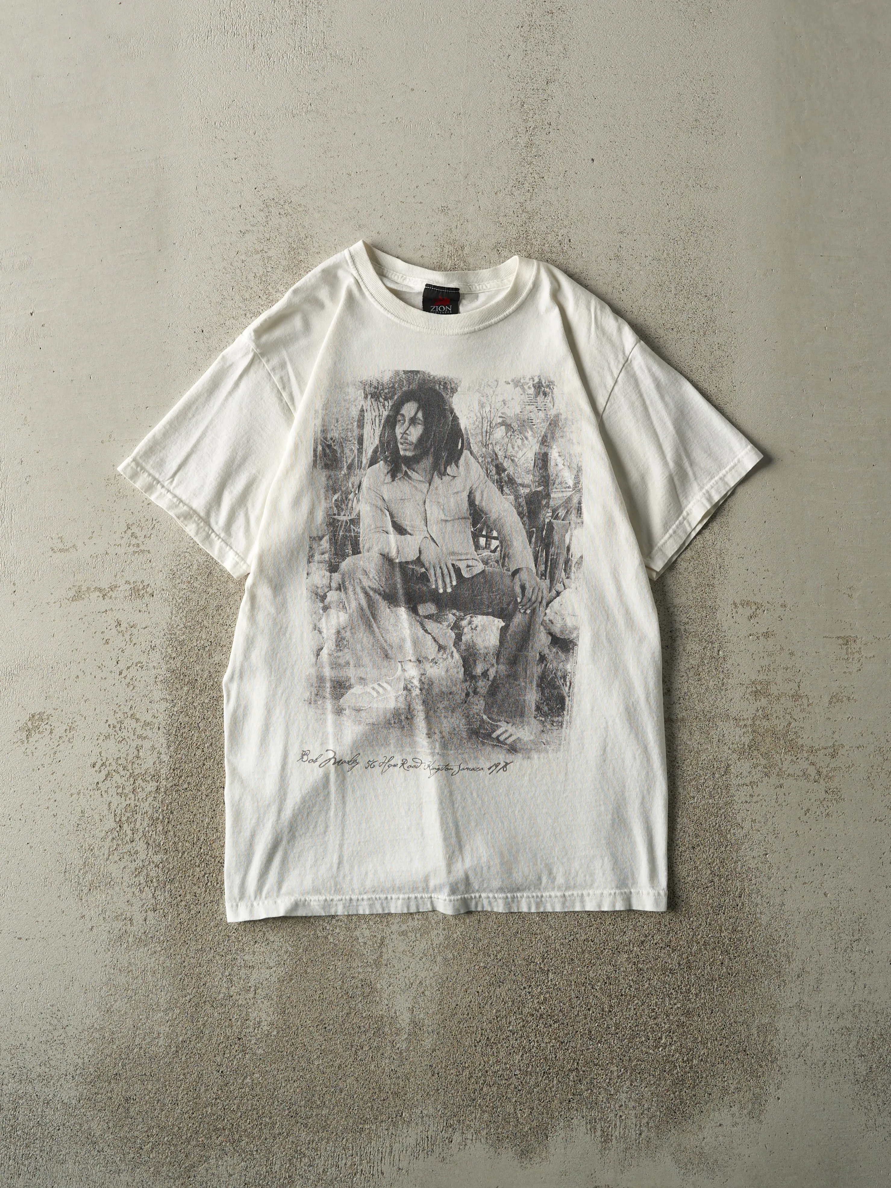 Vintage 10' White Bob Marley Tee (S) sold by Rebalance Vintage