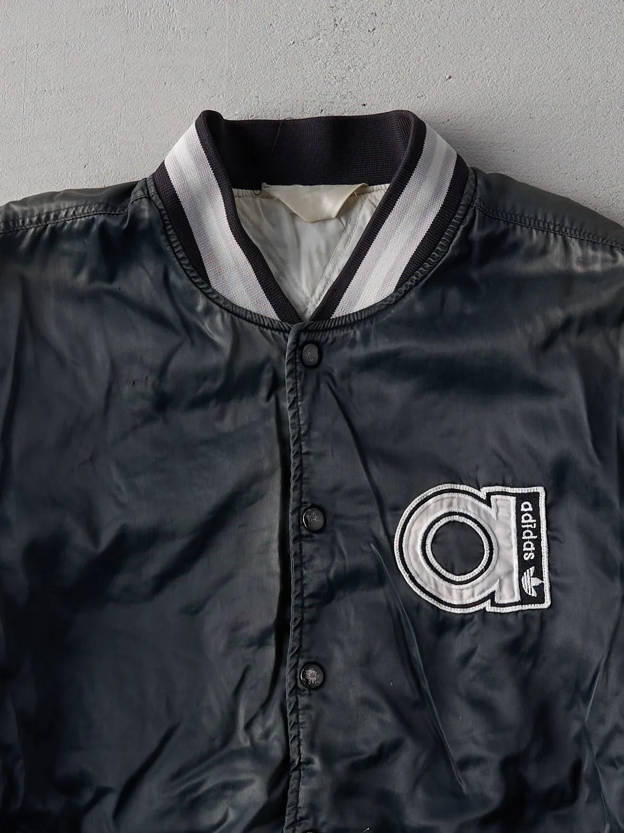 Vintage 70s RARE Black Adidas Satin Bomber (M/L) sold by Rebalance Vintage product image thumbnail 3