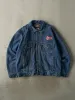 Vintage 90s Mid Wash Embroidered Fleece Lined Denim Jacket (XL) sold by Rebalance Vintage
