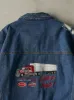 Vintage 90s Mid Wash Embroidered Fleece Lined Denim Jacket (XL) sold by Rebalance Vintage