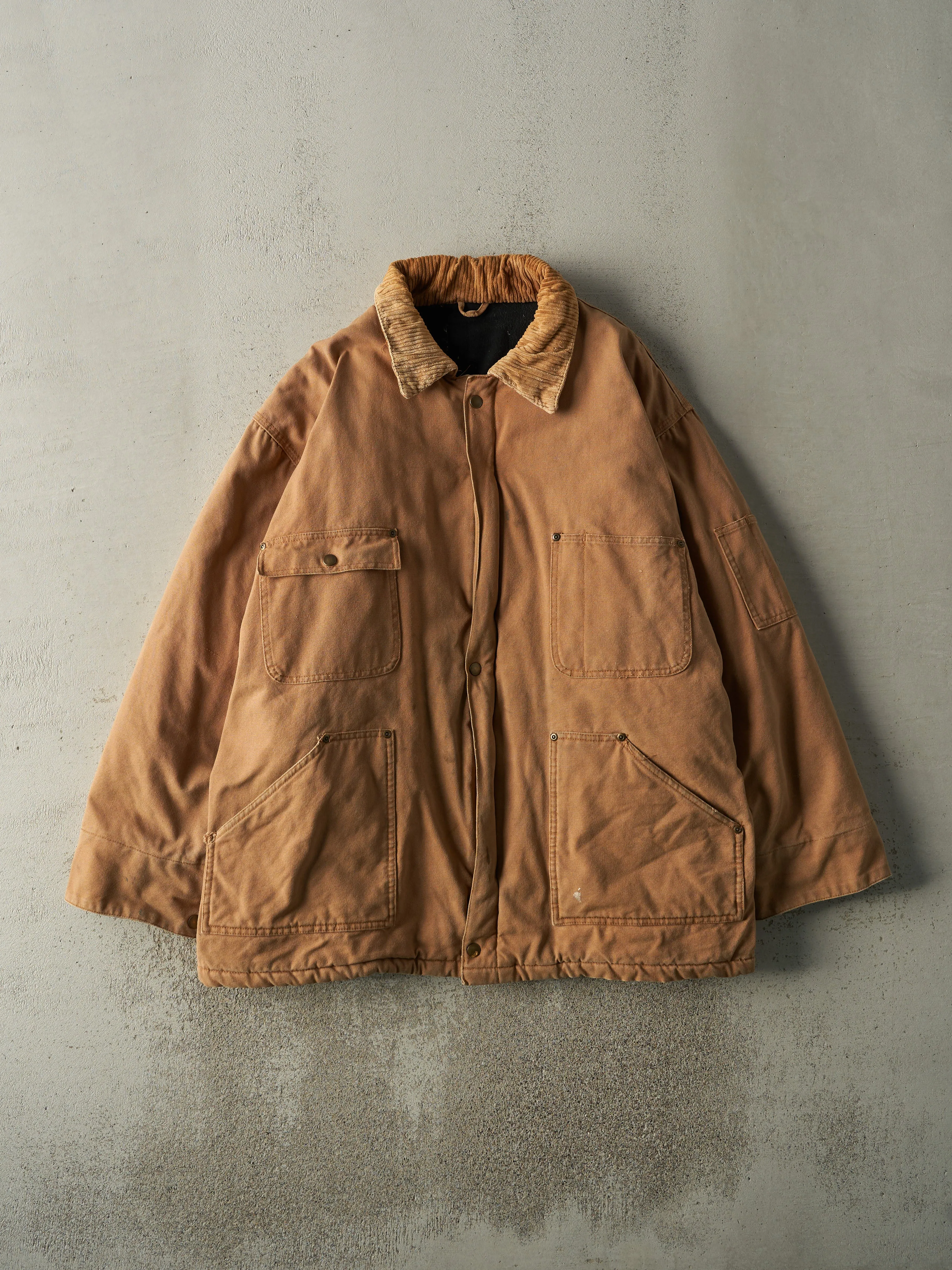 Vintage 90s Beige Chore Workwear Jacket (XL) sold by Rebalance Vintage