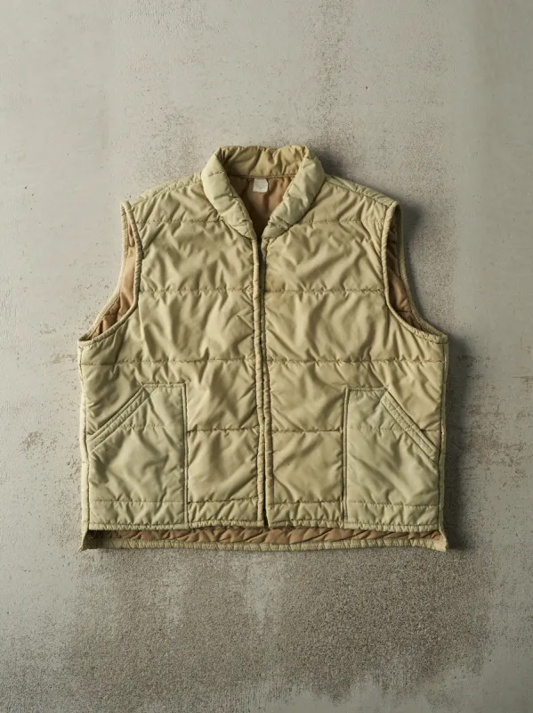 Vintage 70s Beige Puffer Work Vest (L/XL) sold by Rebalance Vintage