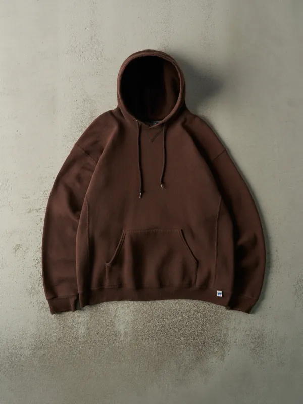 Vintage Y2K Brown Russell Athletic Blank Hoodie (L) sold by Rebalance Vintage