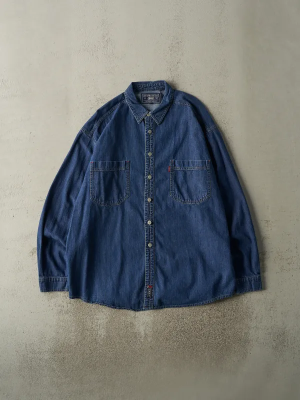 Vintage 90s Dark Wash Levi's Button Up Long Sleeve (XL) sold by Rebalance Vintage