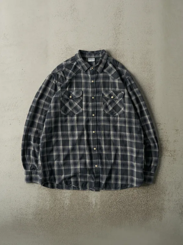 Vintage Y2K Blue & Green Flannel Button Up (M) sold by Rebalance Vintage