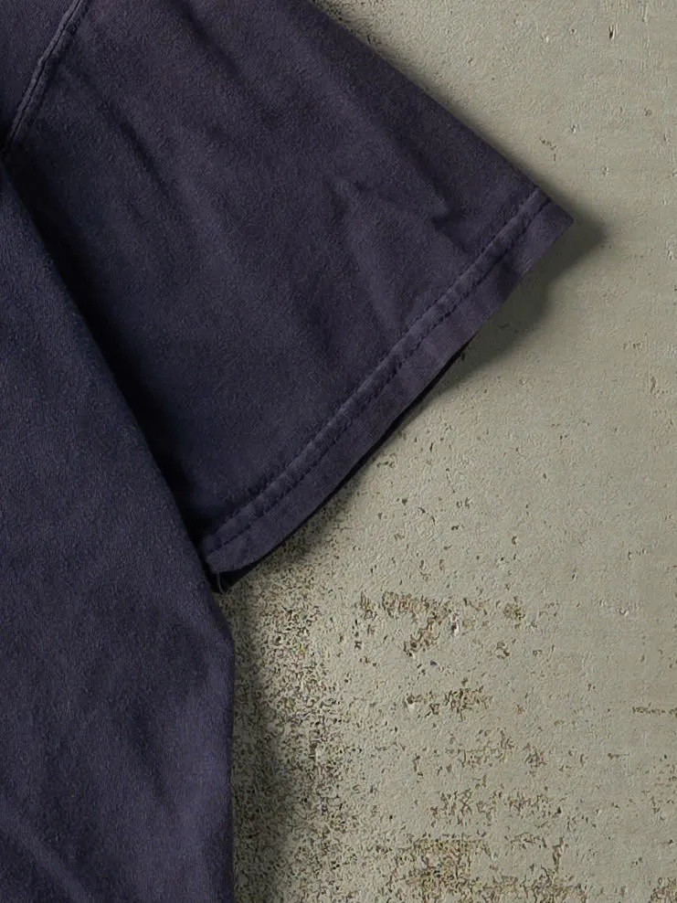 Vintage Y2K Navy Blue Russell Athletic Blank Pocket Tee (M) sold by Rebalance Vintage product image thumbnail 3