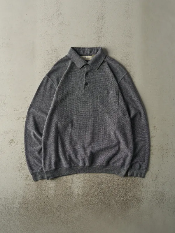 Vintage 90s Grey Penmans Quarter Button Textured Long Sleeve (L) sold by Rebalance Vintage