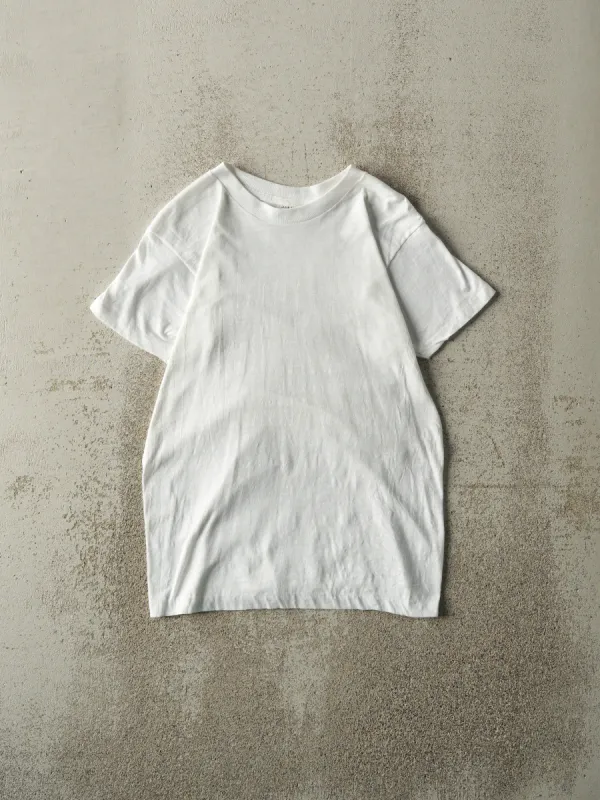 Vintage 80s White Blank Single Stitch Tee (XS/S) sold by Rebalance Vintage