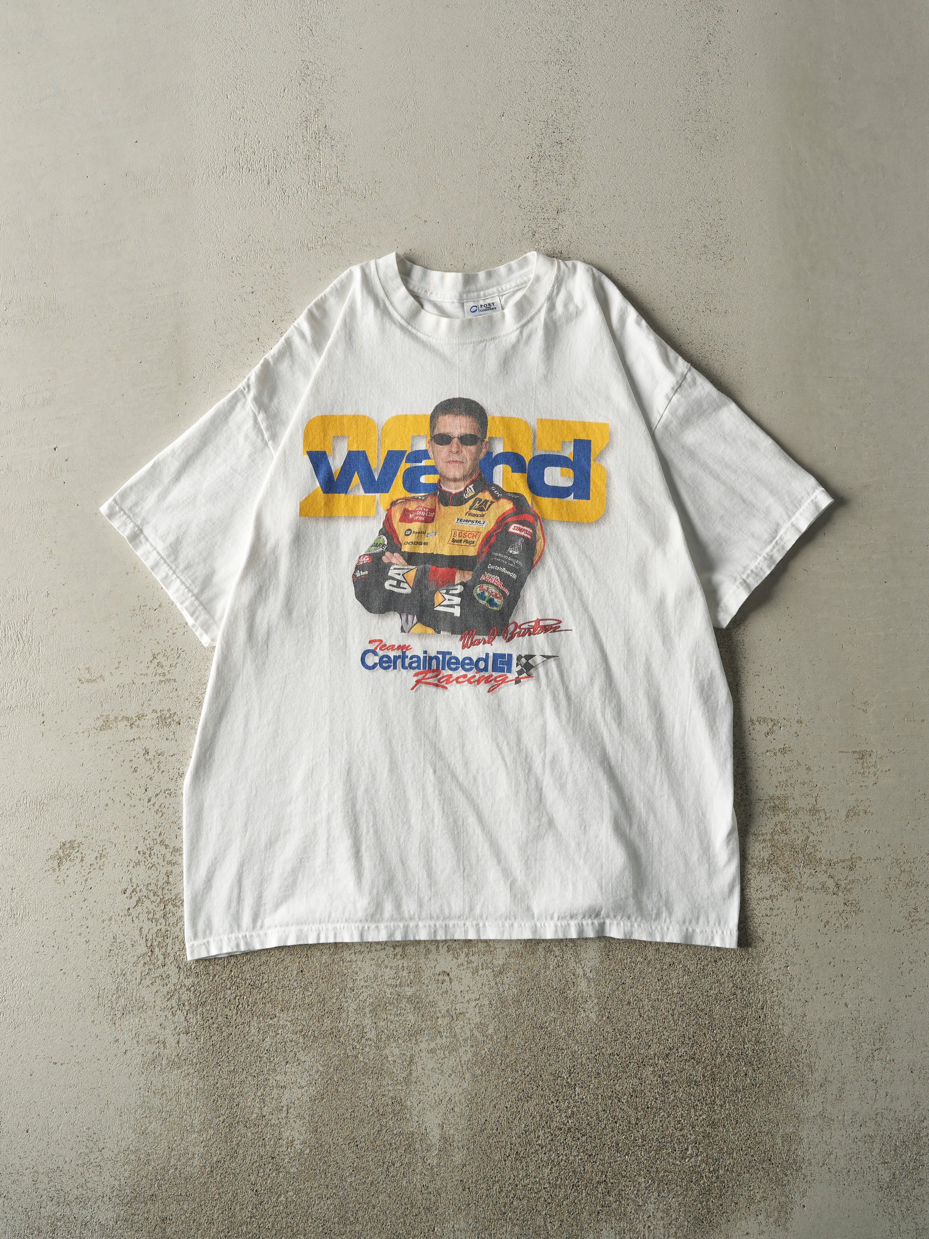 Vintage 03' White Ward Burton Nascar Racing Tee (L) sold by Rebalance Vintage
