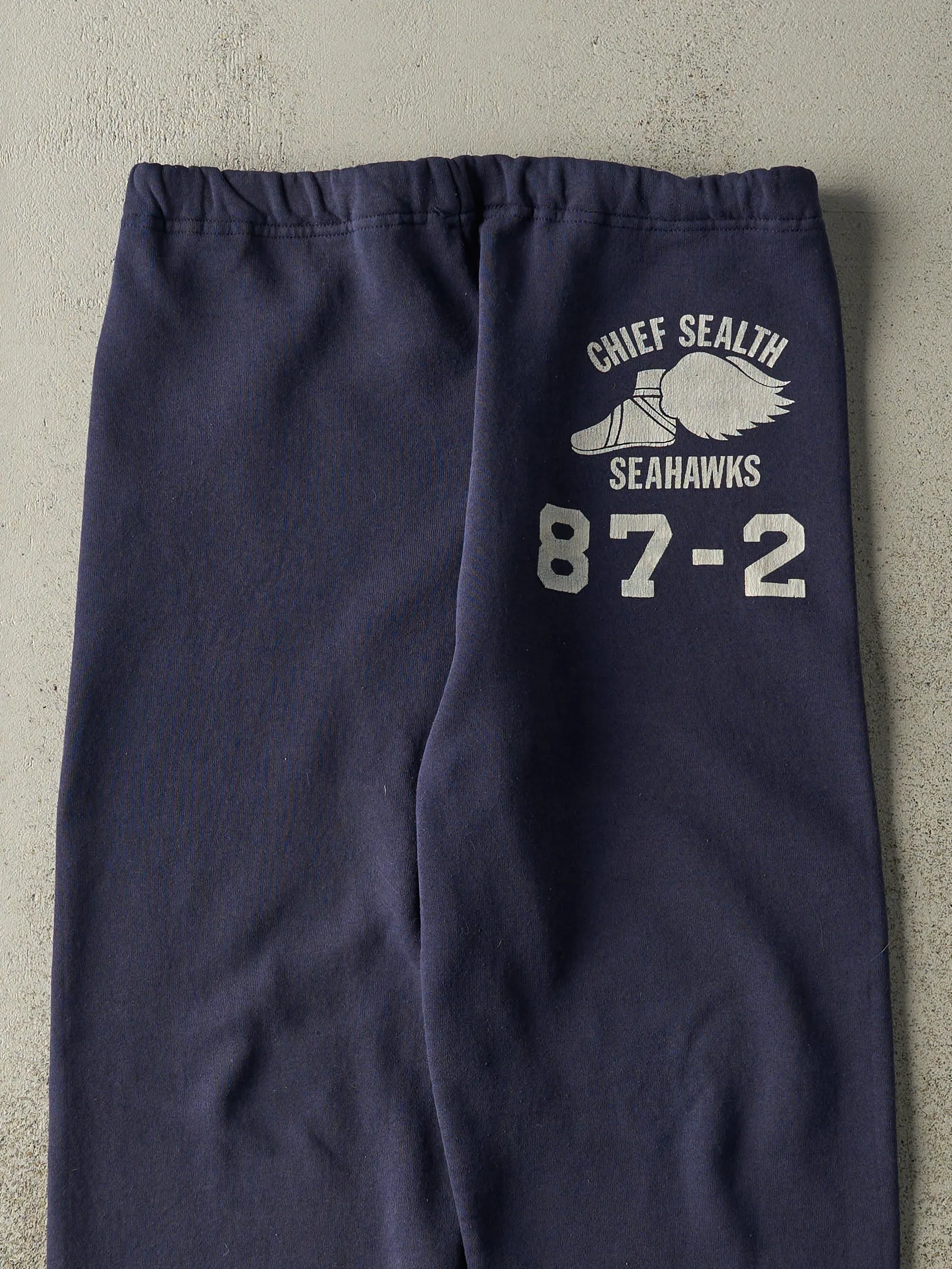 Vintage 87' Navy Blue Russell Athletic Chief Sealth Seahawks Sweatpants (32x30.5) sold by Rebalance Vintage product image thumbnail 3