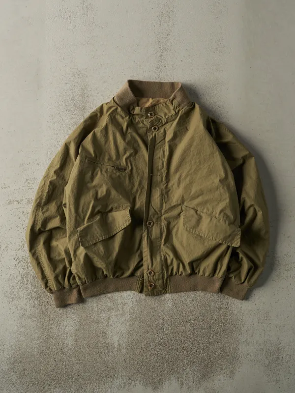 Vintage 80s Army Green Boxy Harrington Jacket (M) sold by Rebalance Vintage