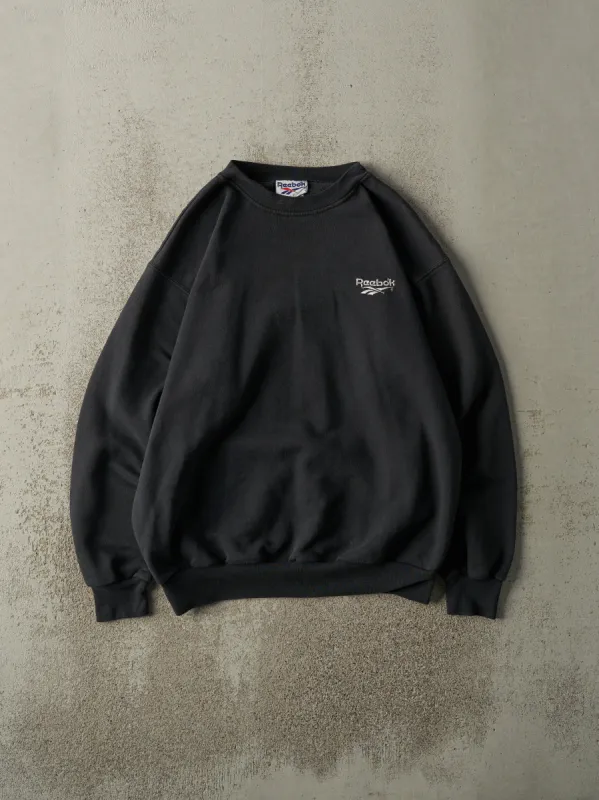 Vintage 90s Black Embroiderd Reebok Crewneck (M) sold by Rebalance Vintage