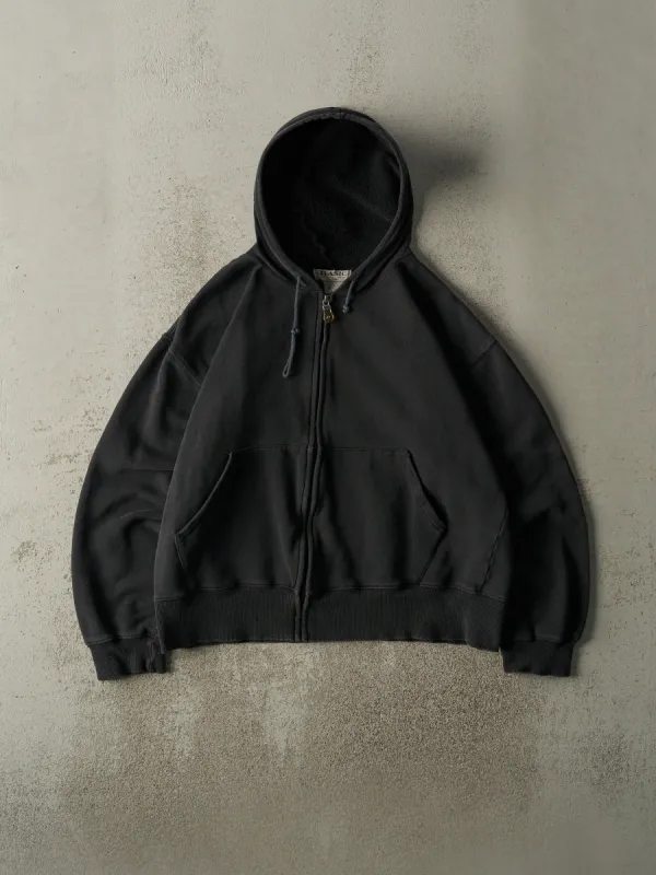Vintage Y2K Faded Black Zip Up Boxy Hoodie (ML) sold by Rebalance Vintage