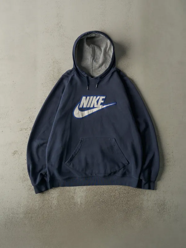 Vintage Y2K Navy Blue Nike Logo Hoodie (XL) sold by Rebalance Vintage