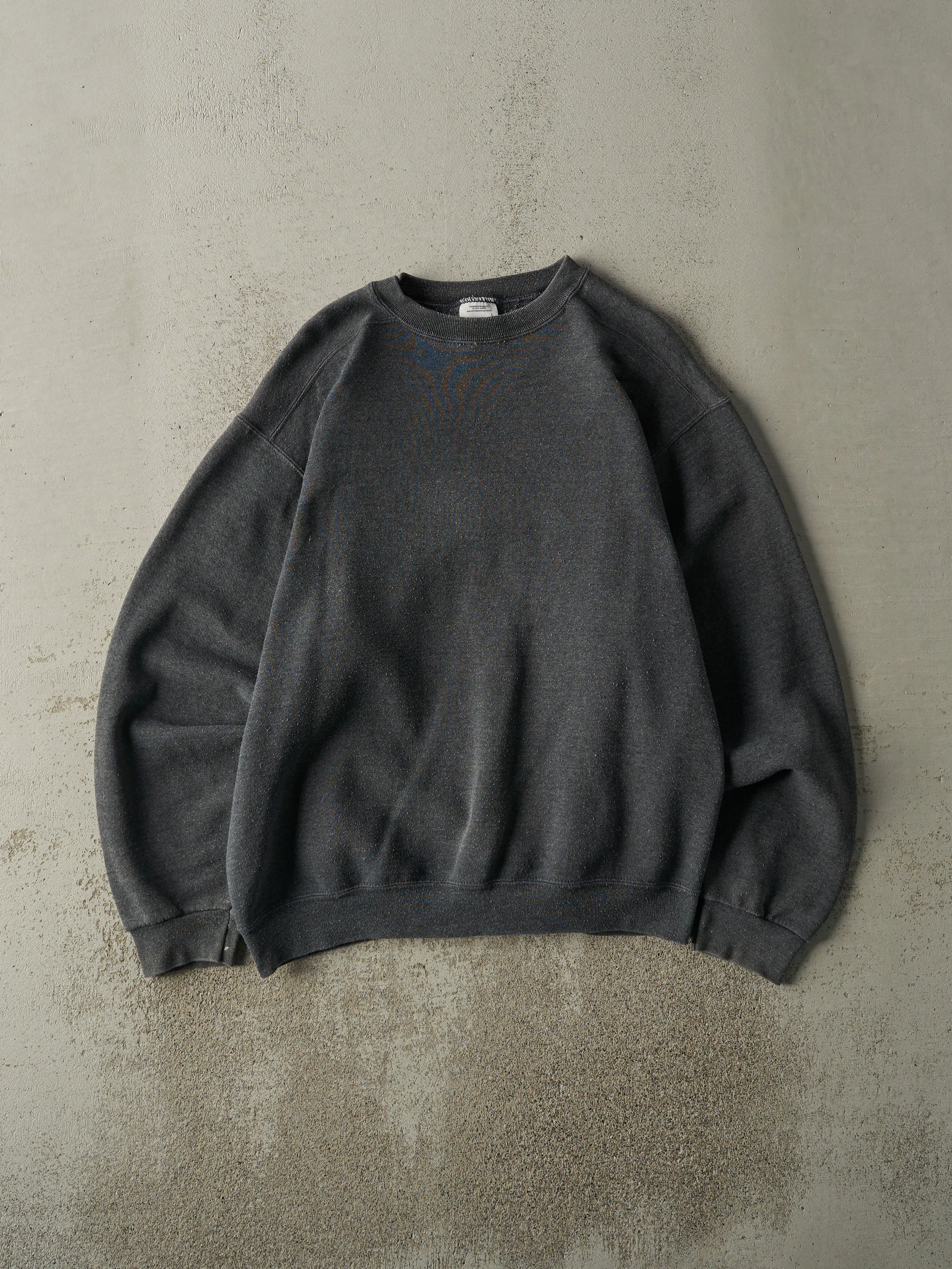 Vintage Y2K Charcoal Grey Blank Crewneck (M/L) sold by Rebalance Vintage