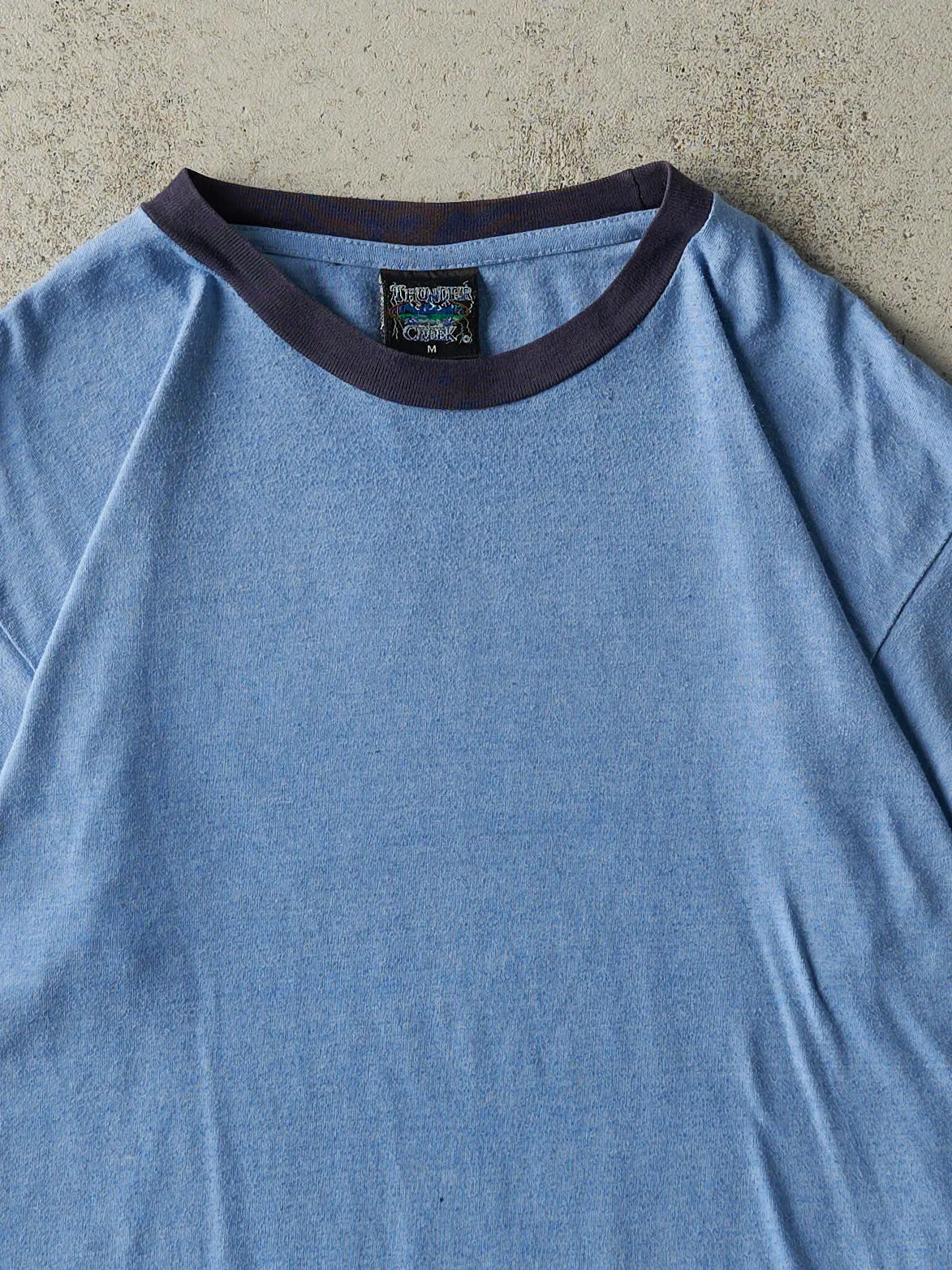 Vintage Y2K Blue Blank Ringer Tee (M) sold by Rebalance Vintage product image thumbnail 2