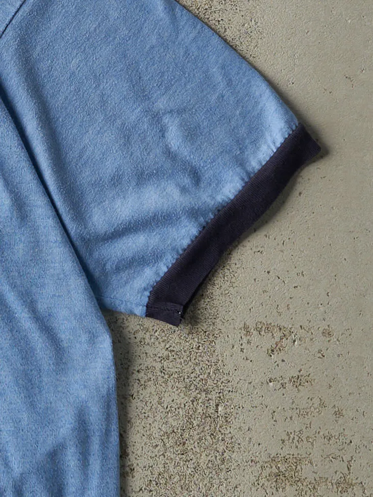 Vintage Y2K Blue Blank Ringer Tee (M) sold by Rebalance Vintage product image thumbnail 3