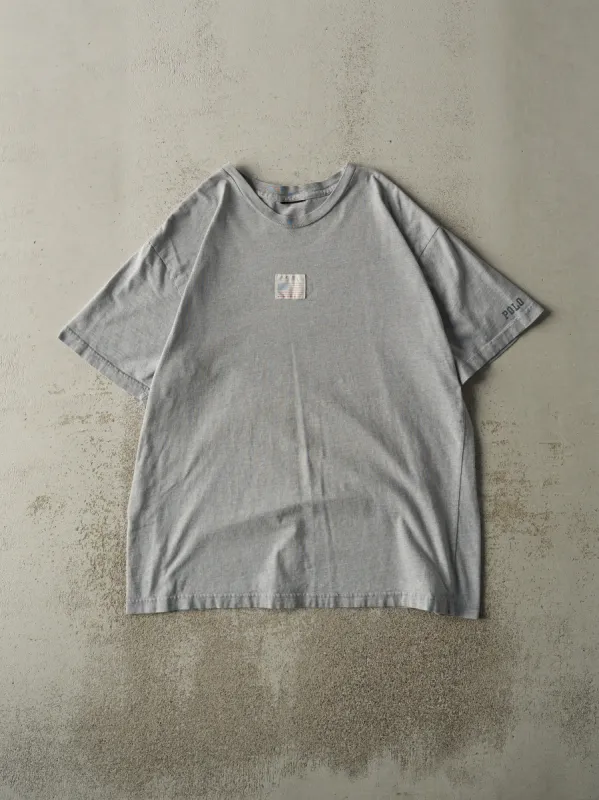 Vintage Y2K Grey Polo Ralph Lauren USA Embroidered Tee (L) sold by Rebalance Vintage