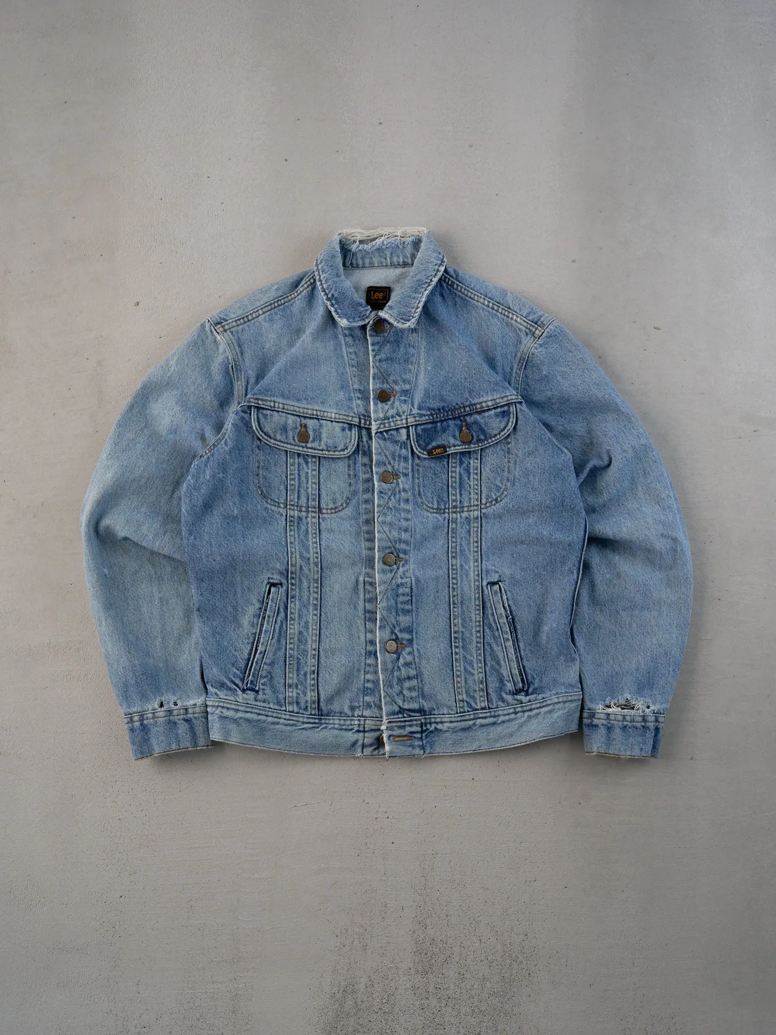 Vintage 80s Light Washed Blue Lee Denim Jacket (M) sold by Rebalance Vintage