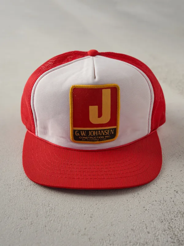 Vintage 80s Red G.W. Johansen Foam Trucker Hat sold by Rebalance Vintage