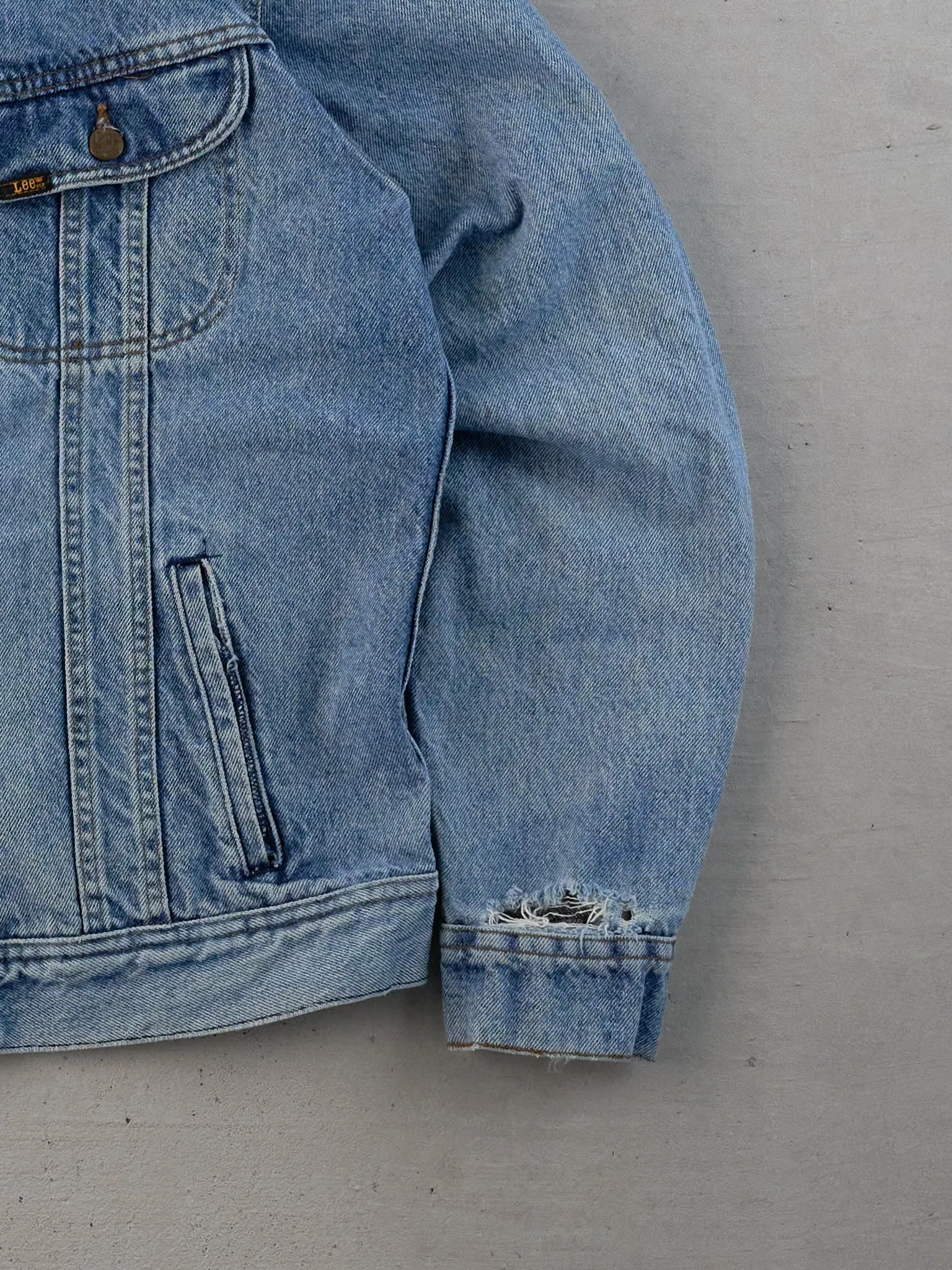 Vintage 80s Light Washed Blue Lee Denim Jacket (M) sold by Rebalance Vintage product image thumbnail 3