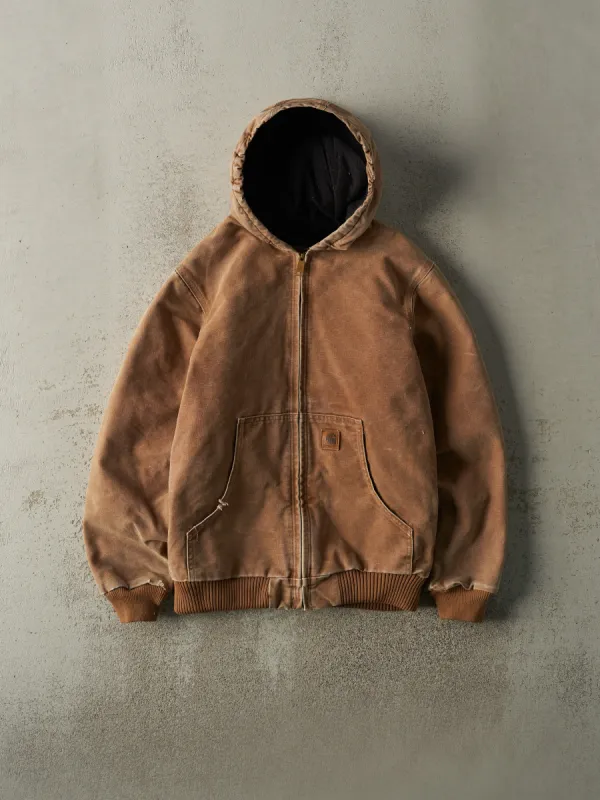 Vintage Y2K Camel Brown Carhartt L Pocket Hooded Fleece Lined Jacket (S) sold by Rebalance Vintage