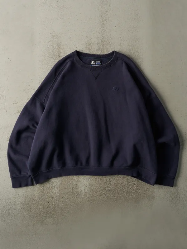 Vintage Y2K Navy Blue Embroidered Starter Boxy Crewneck (XL/XXL) sold by Rebalance Vintage