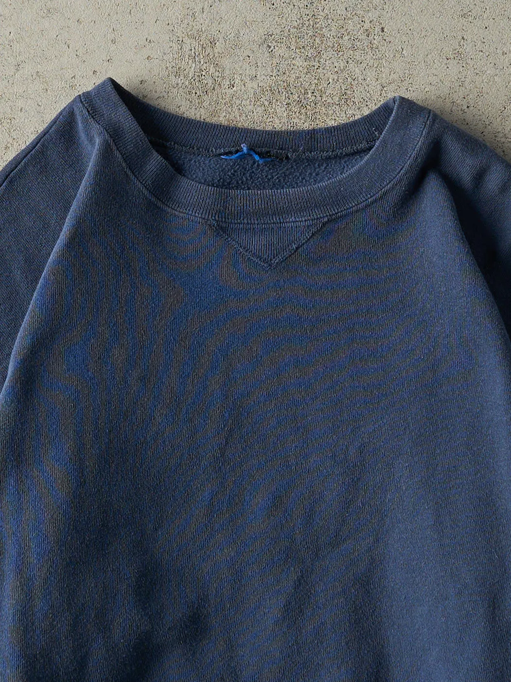 Vintage 90s Navy Blue Blank Crewneck (M) sold by Rebalance Vintage product image thumbnail 2