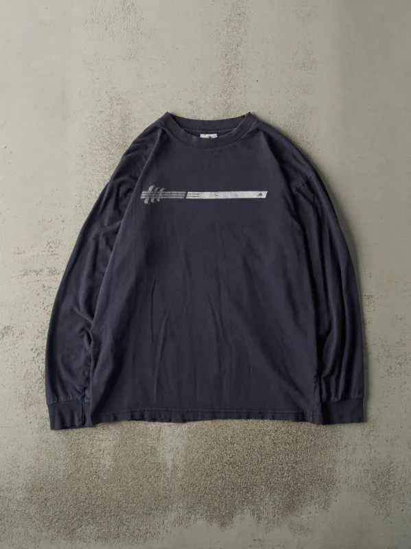Vintage Y2K Navy Blue Adidas Long Sleeve (L) sold by Rebalance Vintage