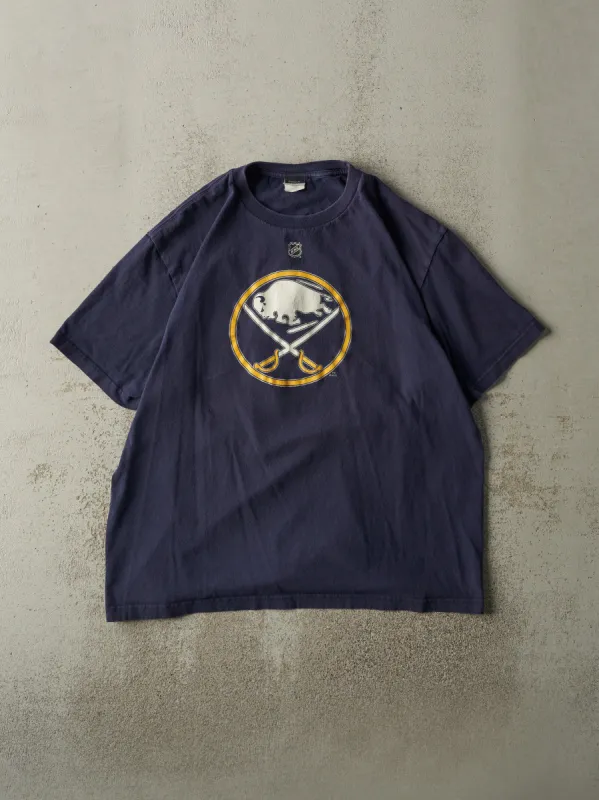 Vintage Y2K Navy Blue Buffalo Sabres #30 Ryan Miller Tee (L) sold by Rebalance Vintage