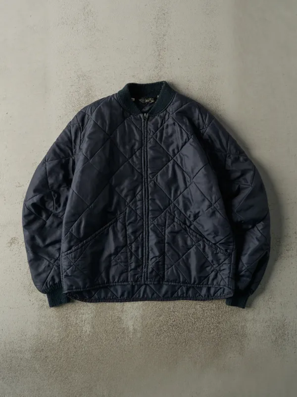 Vintage 80s Navy Blue Liner Bomber Jacket (XL) sold by Rebalance Vintage