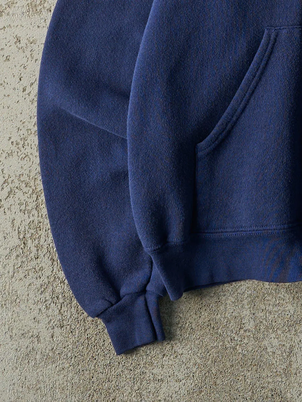 Vintage Y2K Navy Blue Blank Zip Up Hoodie (M) sold by Rebalance Vintage product image thumbnail 3