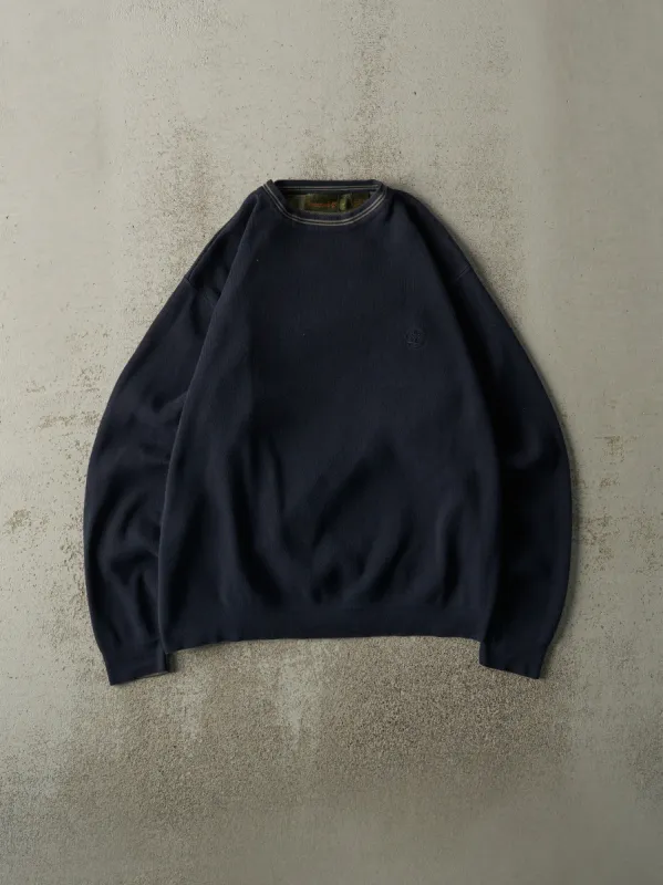 Vintage Y2K Navy Blue Embroidered Timberland Thermal Long Sleeve (M) sold by Rebalance Vintage