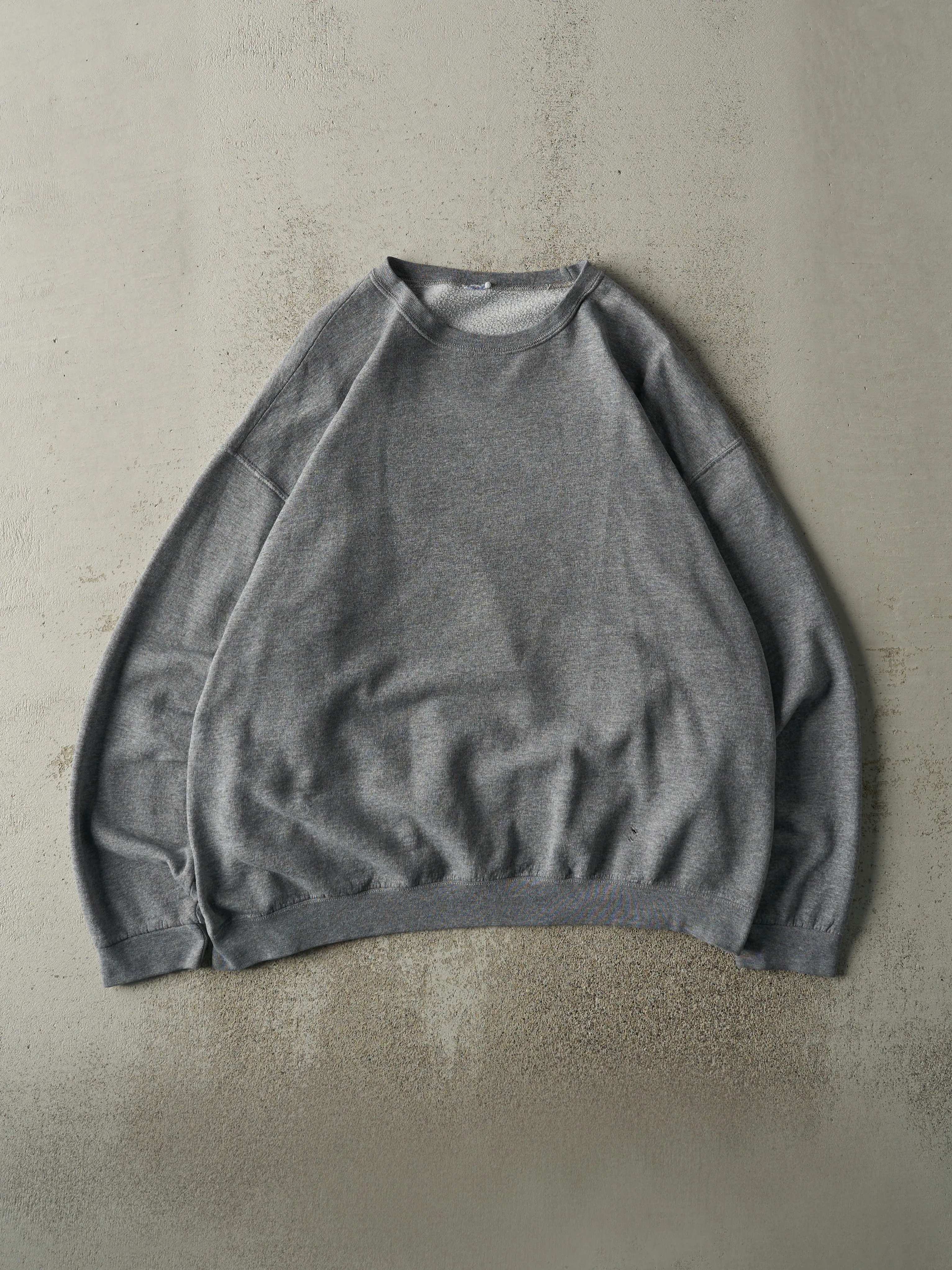 Vintage Y2K Grey Blank Crewneck (L/XL) sold by Rebalance Vintage