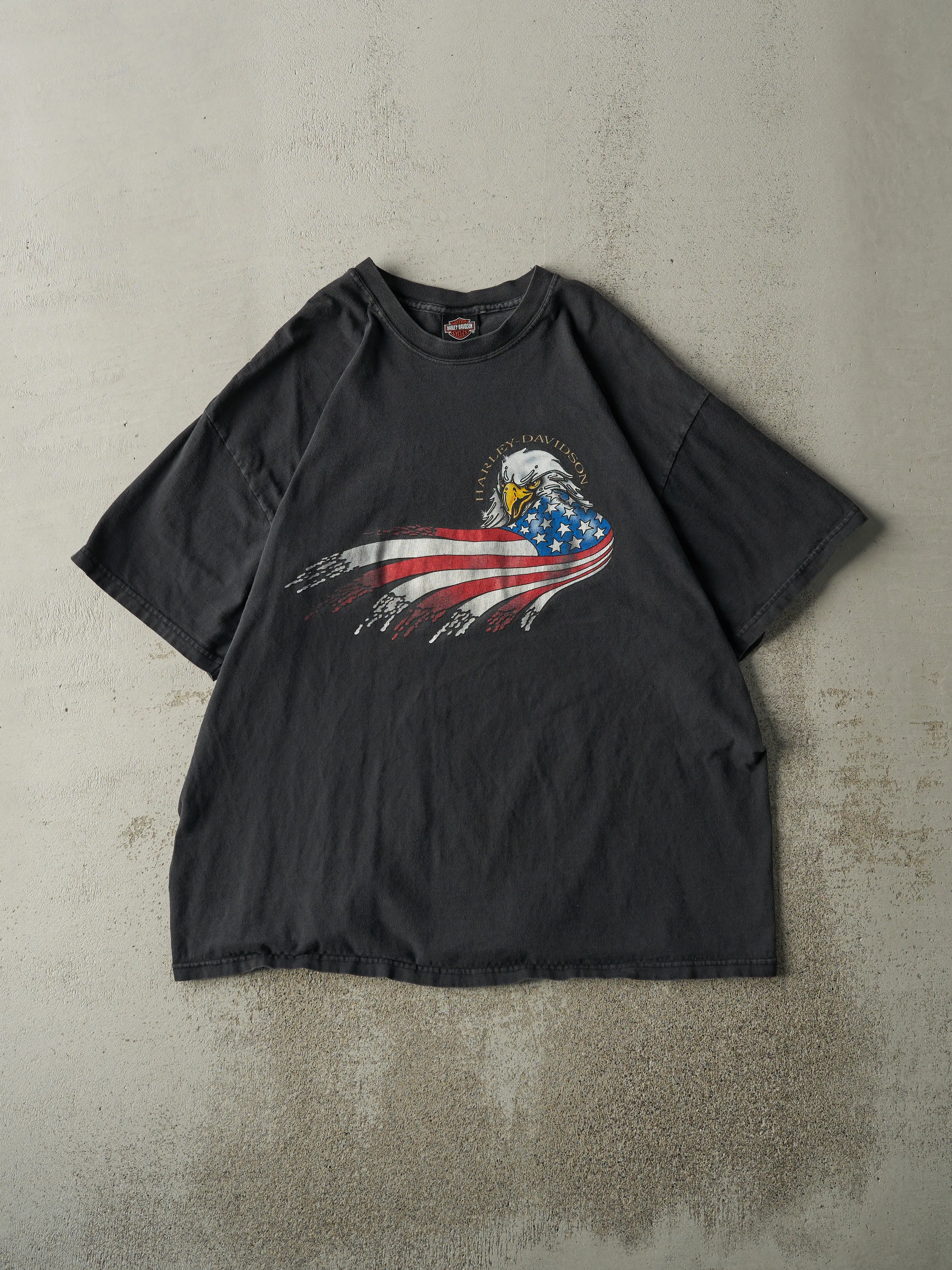 Vintage Y2K Black North Hampton NH Harley Davidson Tee (L) sold by Rebalance Vintage