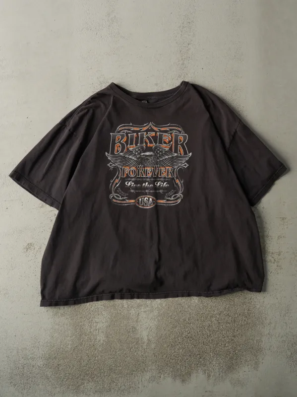 Vintage Y2K Black Hudson Leather Biker Forever Tee (XXL) made by Rebalance Vintage