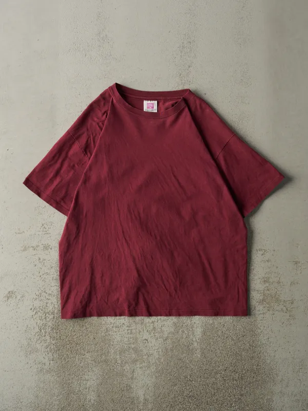 Vintage 90s Burgundy Blank Single Stitch Tee (M/L) sold by Rebalance Vintage