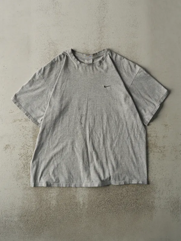 Vintage Y2K Grey Nike Embroidered Swoosh Tee (L) sold by Rebalance Vintage